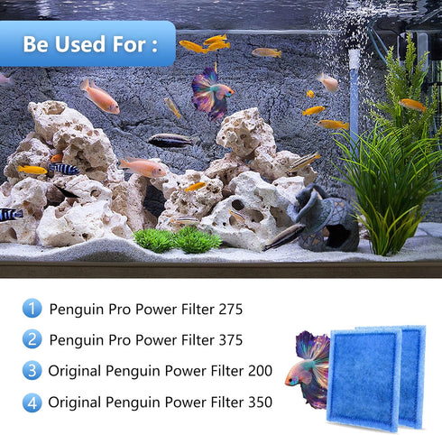 Aquarium Filter Cartridge 4 Pack Rite-Size C Filter Replacement Cartridges Compatible with PRO Power Filters 275/375 /Power Filters 200/350...