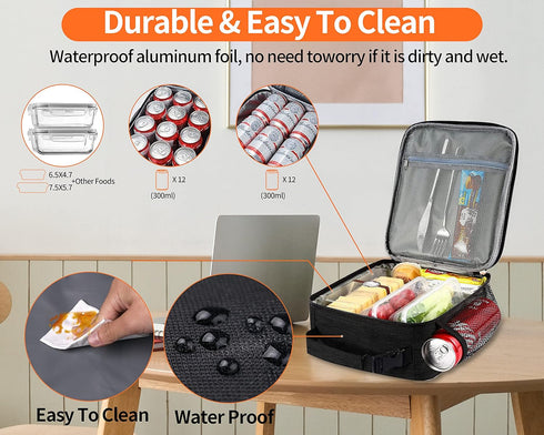 Lunch Box for Men - Reusable Lunch Bag Men Adult Women- Insulated Small LunchBox...