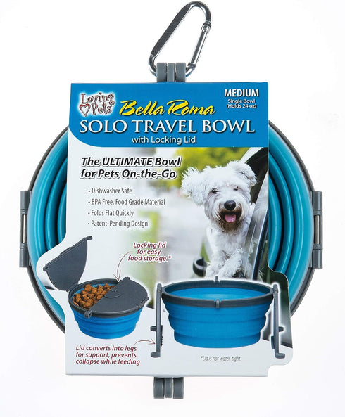 Loving Pets - Bella Roma Portable Travel Dog Bowl Collapsible Dog Food & Water Bowl (Blue, Medium)...