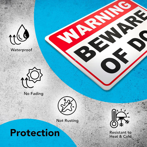 Beware of Dog Sign - 8 x 12 Aluminum Dog on Premises Sign - Dog Warning Signs for Property - Beware of Dog Signs for Fence - Be Aware of The Dog S...
