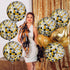 KatchOn, Large Disco Ball Balloons - 22 Inch, Pack of 6 | 4D Sphere Black Silver and Gold Disco Balloons for Bachelorette, Disco Party Decorations...