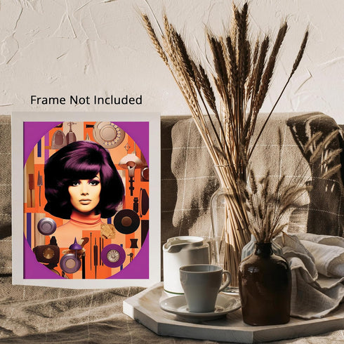 Posterizer 1 pcs-surreal vintage collage with retro woman-Retro Art-Abstract & Modern Art-Gift for Art Lovers- UNFRAMED Wall Art...