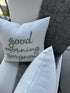 EURASIA DECOR Set of 2 Pcs Hello Handsome Good Morning Gorgeous Embroidered Square Accent Throw Pillow Cover - Gift for Wedding, Couple, Anniversa...