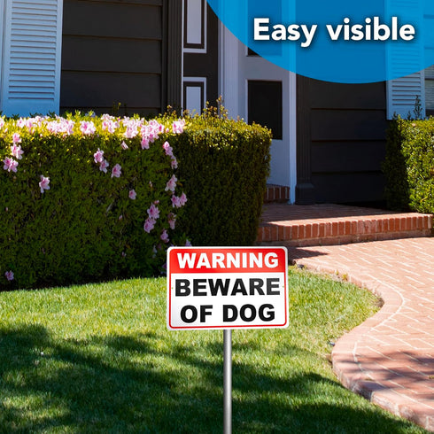 Beware of Dog Sign - 8 x 12 Aluminum Dog on Premises Sign - Dog Warning Signs for Property - Beware of Dog Signs for Fence - Be Aware of The Dog S...