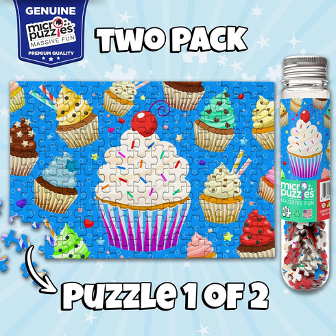 MicroPuzzles “Celebration” 2-Pack - Mini Puzzles for Adults, 150 Piece Small Puzzles for Adults and Teens - 4” x 6” Inch, Compact and Challenging ...