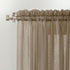 No. 918 Erica Crushed Sheer Voile Rod Pocket Curtain Panel, 51" x 84", Taupe...