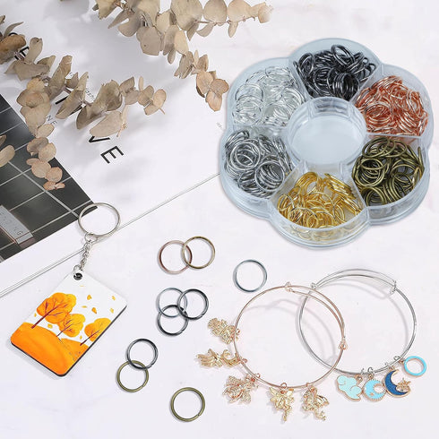 YAKA 420Pcs 12mm1Box 6 Colors Open Jump Ring,Ring Jewelry Keychain for Jewelry Making Accessories,1Pcc Jump Ring Open/Close Tool and 1Pcs Clear Bo...