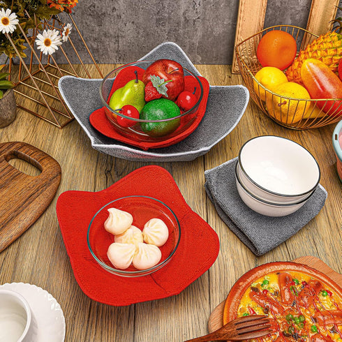 4 Pieces Bowl holders Microwave Bowl Cozy Small Bowls Holder Bowl Potholders for Microwave Hot Plate Bowl Food Temperature for Home Kitchen Holder...