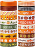 Fall Ribbons 3/8 Inch x 100Yards (20 Rolls x 5Yards), Fall Grosgrain Ribbons for Gift Wrapping, Thanksgiving Pumpkin Ribbons for Crafts Bows Fall ...