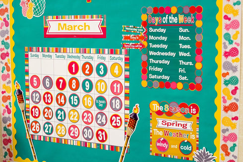 Teacher Created Resources (2685) Tropical Punch Calendar Bulletin Board...