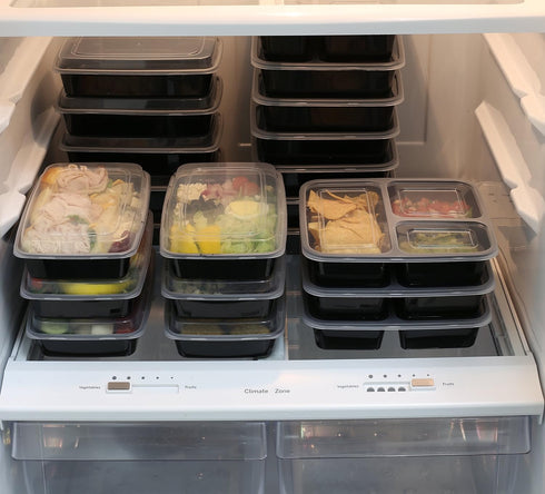 10 Pack - SimpleHouseware 3 Compartment Food Grade Meal Prep Storage Container Boxes (36 ounces)...