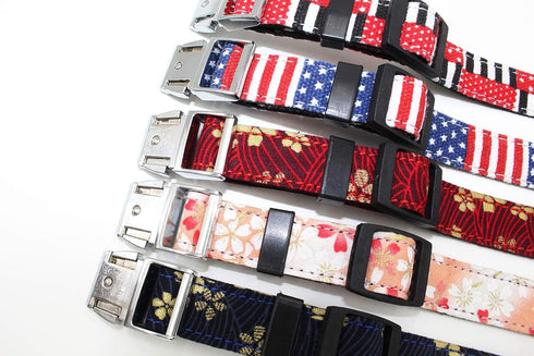 Easter Day Dog Collar, Cotton Designer Dogs Collar Cute Flower Dog Collars for Girl Female Puppy Collar for Small Medium Large Dog Gift (S, Navy f...