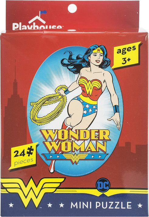 Playhouse DC Comics Wonder Woman 24-piece Die-Cut Shaped Mini Puzzle for Kids...