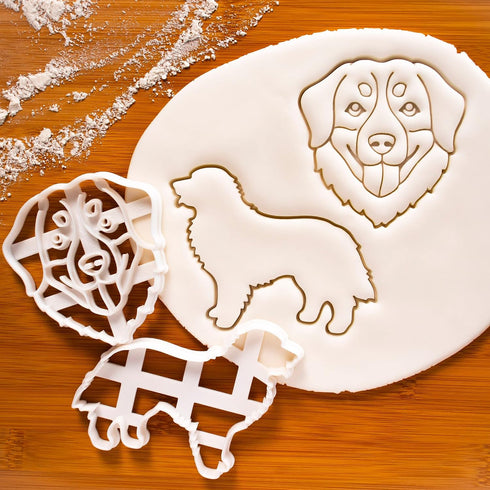 Set of 2 Bernese Mountain Dog cookie cutters (Designs: Face and Silhouette), 2 pieces - Bakerlogy...