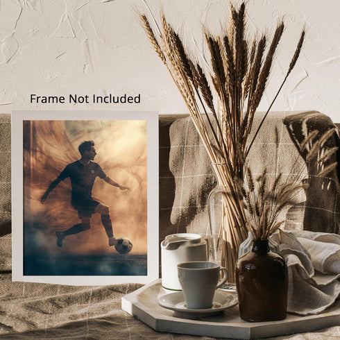 Posterizer 1 pcs-abstract Football-soccer player dribbling poster -1-Sports & Hobby Art Gifts for sports fans Decor for Home & Office- unframed wa...