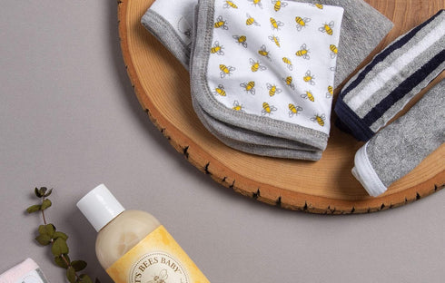 Burts Bees Baby Infant Washcloths Made of 100% Organic Cotton, Soft and Super Absorbent Knit Terry Cloths, 6-Pack Newborn Bath Essentials, Heather...