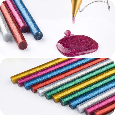 BATDIYOW Mini Glitter Glue Gun Sticks Colored 30 PCS 6 Colors 0.27 in x 4 in Compatible with Most Glue Guns...