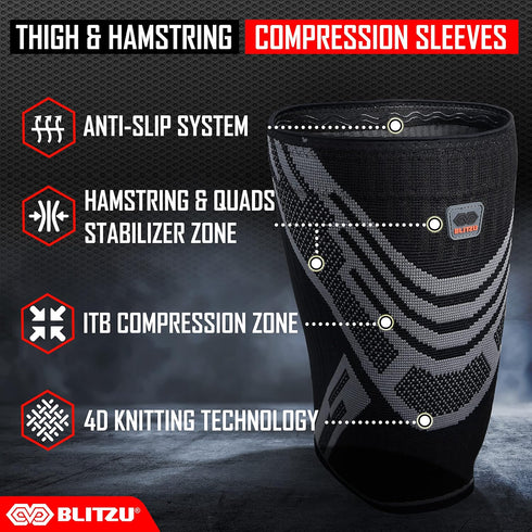 Hamstring Tendonitis Brace for Thigh, Sciatica Nerve Pain Relief, Quadriceps, Joints, Arthritis, Groin Wrap for Pulled Muscles. Compression Thigh ...