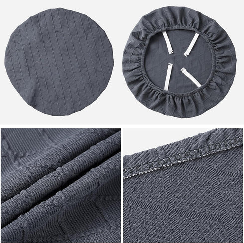 Stretch Chair Seat Covers 6 PCS, Removable Washable Dining Chair Covers Anti-Dust Dining Room Seat Cushion Slipcovers (6, Gray)...