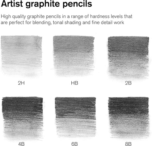 Winsor & Newton Studio Collection Artist Pencils, Graphite Pencils, Set of 6...