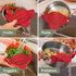 Kitchen Gizmo Snap N Strain Silicone Pot Strainer - Adjustable Clip-On Pasta Strainer for Pots, Pans, and Bowls - Large Red Kitchen Colander...