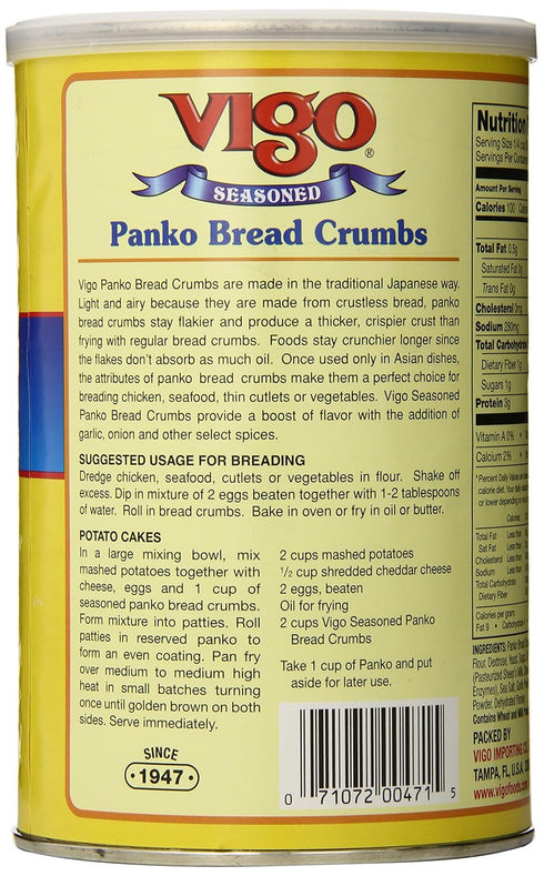 Vigo Italian Style Seasoned Panko Bread Crumbs, 8 Ounce...
