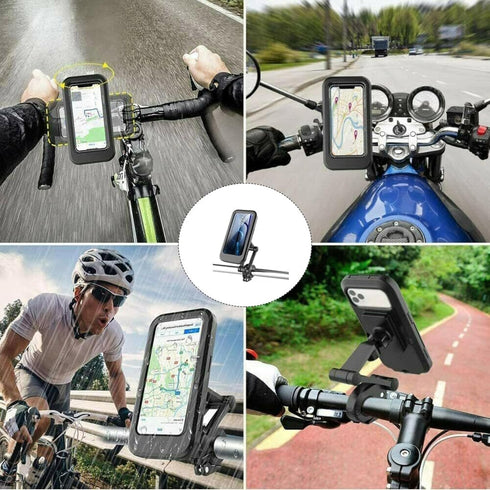 Universal Waterproof Bike Phone HolderUltraThin,360° Rotatable Touch Screen Protector iPhone,Pro Max,XS,Suitable for Smartphones Up to 6.8" Ideal ...