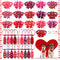 24pcs Valentine's Day Dog Collar Bow Ties Set, Adjustable Holiday Valentines Day Dog Grooming Bow Ties and Dog Neck Ties, Basic Small Dog Bow Ties...