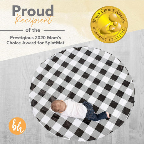 BooginHead SplatMat 52" Extra Large Waterproof Floor Mat for Under High Chair, Marble Swirl...
