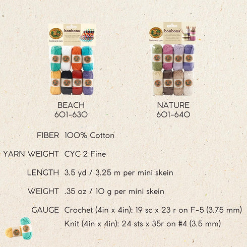 Lion Brand Yarn 601-660 Bonbons Yarn, Celebrate...