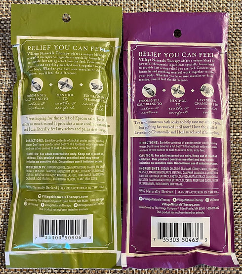 Village Naturals Therapy Aches + Pains Nighttime Relief Mineral Bath Soak 2oz, 2 Oz...