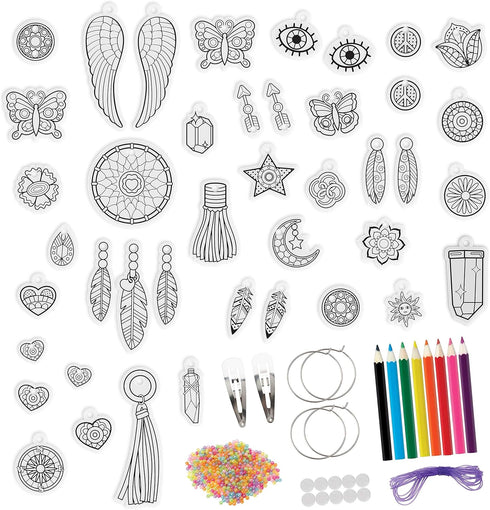 Just Play Shrinky Dinks 68-piece Jewelry Kit, Includes Beads, Barrettes, Elastic String and Earring Hoops, Kids Toys for Ages 5 Up...