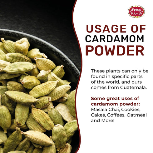 Spicy World Ground Cardamom Powder (Cardamon) 3.5 Ounce Bag...