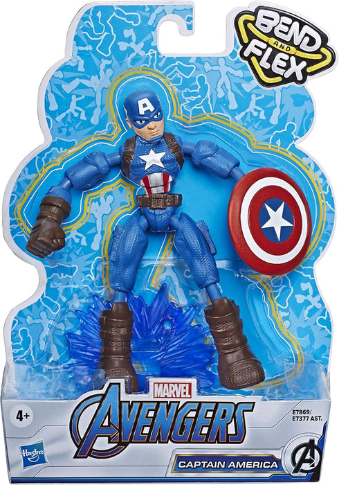 Marvel E7869 Avengers Bend and Flex Action Figure Toy, 6-Inch Flexible Captain America, Includes Accessory, Ages 4 and Up...