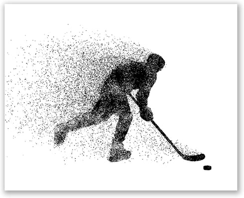 Hockey Wall Art Prints,Set of 4 (8x10) Unframed Hockey Posters,Hockey Room Decor For Men Kids Teenagers -Ice Hockey Poster Set For Bedroom Man Cav...