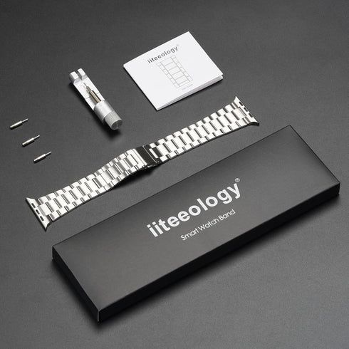 iiteeology Lightweight Stainless Steel Band Designed for Apple Watch Ultra 2 & Ultra, Series 1-10, 46mm, 45mm, 44mm, 42mm, Replacement iWatch Band...