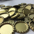 RUTICH 100 PCS Flat Decorative Bottle Cap Craft Bottle Stickers Double Sideds Printed for Hair Bows, DIY Pendants or Craft ScraPbooks(Gold)...