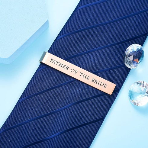 Father of the Bride and Groom Gifts - Wedding Tie Clips for Groomsmen From the Bride - Stainless Steel Tie Bars...