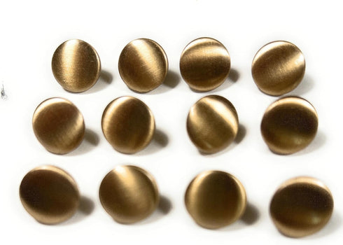 12 Matte Gold Buttons ' for, Blouses, Shirts Etc. (12 Buttons 1/2'' 13mm) Satin Nugget Gold...