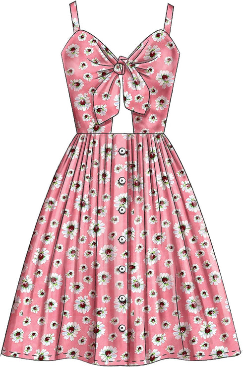 McCall's Patterns McCall's Women's Shoulder Strap Button Up Dress, Sizes 14-22 Sewing Pattern, White...