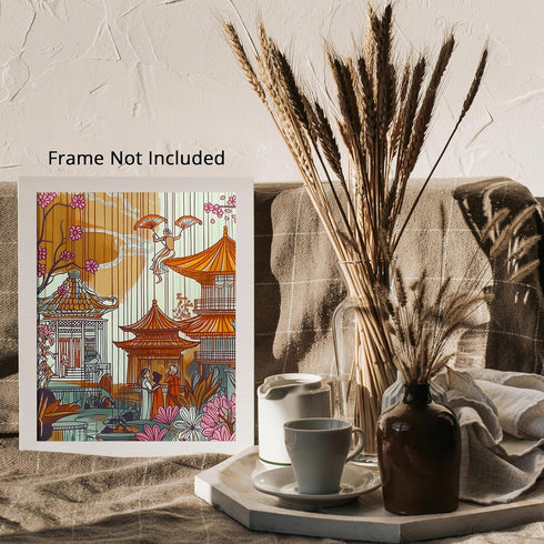 Posterizer 1 pcs-intricate and vibrant artwork of an oriental garden-Collectibles & Fine Art-Retro Art-Decorations for Bedroom, Office, Living Roo...