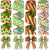 Riceshoot 4 Roll 40 Yards Christmas Green Red Ribbon Wired 1.97 Inch Christmas Glitter Stripe Ribbon Wide Green Red Wired Edge Xmas Polka Dot Ribb...