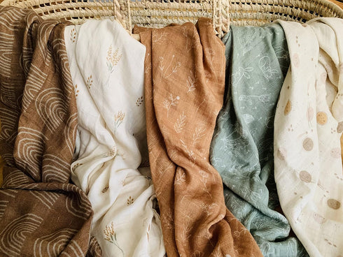 Leyl&Ari Muslin Swaddle Blanket | Receiving Blankets for Baby Boy Girl | Floral Swaddle Blanket (Wild Herbs)...