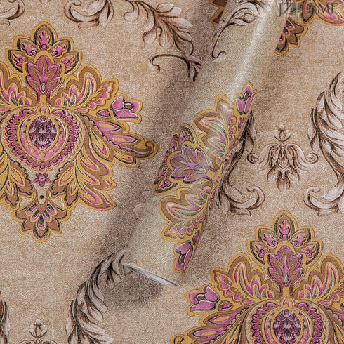 Y9839 Damask Peel and Stick Wallpaper 17.7" x 9.8ft Removable Contact Paper Self-Adhesive Damask Furniture Paper Shelf Drawer Liner Vinyl Film Rol...
