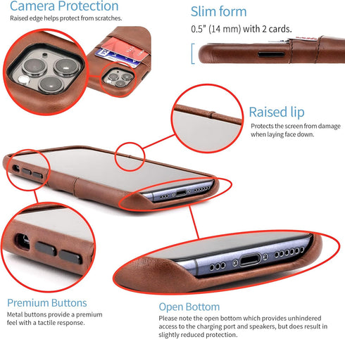 Dockem Wallet Case for iPhone 11 Pro Max: Built-in Metal Plate for Magnetic Mounting & 2 Credit Card Holder Slots (6.5" Exec M2, Synthetic Leather...