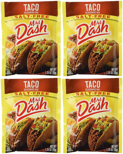 Mrs Dash Salt Free Taco Seasoning Mix (1.25 oz Packets) 4 Pack...
