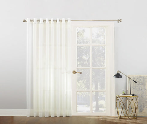 No. 918 - 50985 Emily Extra-Wide Sheer Voile Sliding Patio Door Curtain Panel, 100" x 84", Ivory...