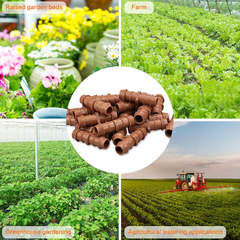 35-Pack Drip Irrigation Barbed Coupling Fittings, Barbed Connectors(17mm) Fit 1/2''(.600 ID) Drip Tubing,Sprinkler Tubing Connector for Drip Irrig...
