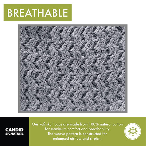 Breathable Skull Caps for Men & Women Zigzag Knit...