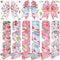 Duraaamo 6 Rolls 30 Yards Total Summer Flamingo Wired Edge Ribbon Party Burlap Ribbon Tropical Ribbon Summer Tropical Ribbons for Crafting Luau Ha...